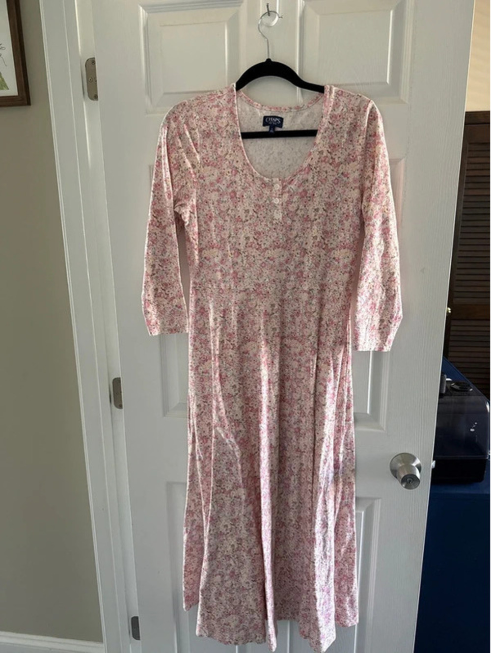 Chaps, pink floral nightgown size large